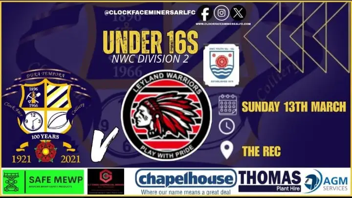 Clock Face Miners ARLFC: Swipe To View More Images